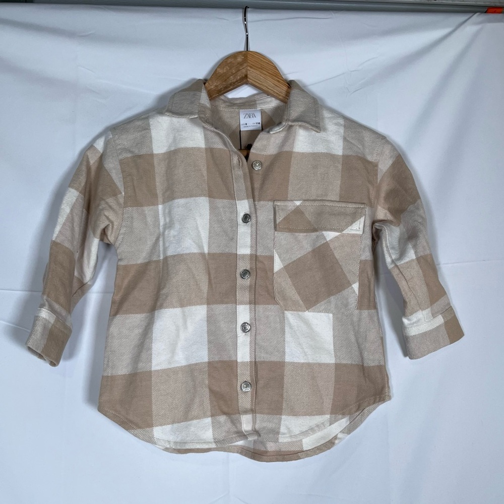 Zara Kids Lightweight Flannel Shacket Size 6y New